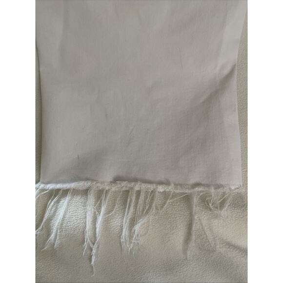 Zara Women's 4 Women’s White High Waist Raw Hem Wide Leg Jeans denim - Picture 5 of 6